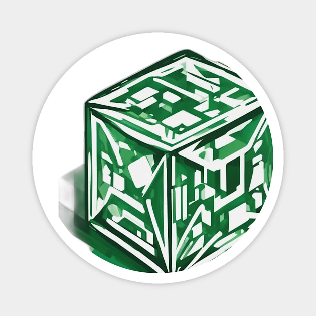 Rubic Cube Emerald Green Shadow Silhouette Anime Style Collection No. 371 Magnet by cornelliusy